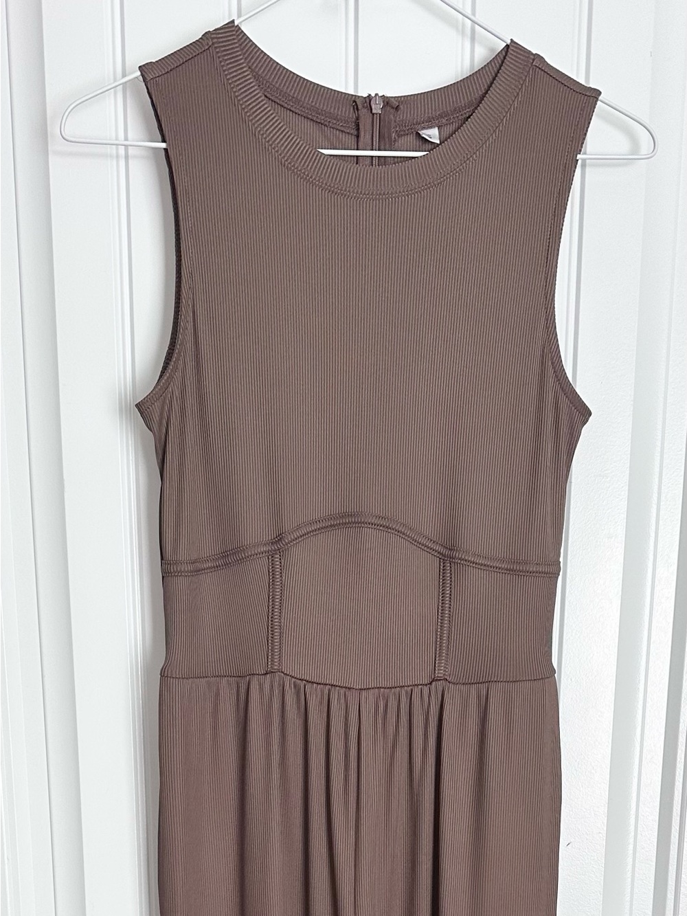 Amazon Sleeveless Wide-Leg Jumpsuit in Taupe